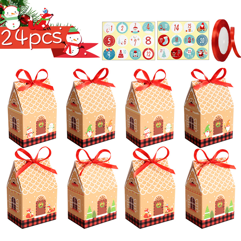 Advent Calendar Gift - 24Sets Christmas Advent Calendar Gingerbread House